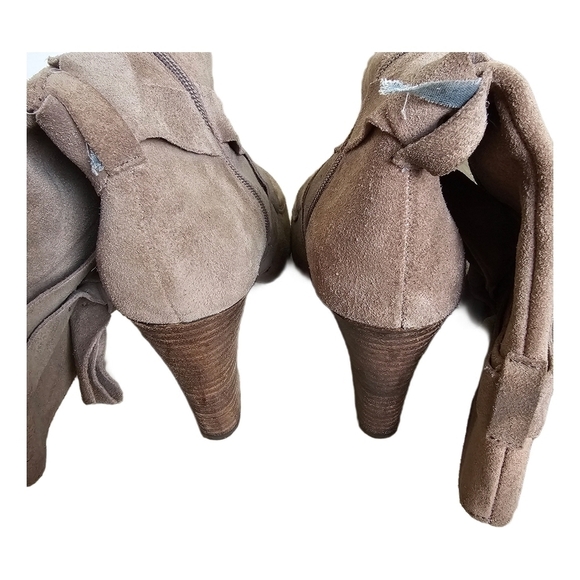 Calvin Klein moto boho suede tan block heel boot shoes size 8 - Picture 14 of 16